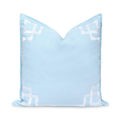 Hofdeco Premium front embroidered Greek key adds coastal elegance