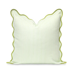 Hofdeco Premium front view green stripes showing coastal style and easy update benefit