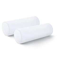 Hofdeco Premium front view of two white bolster inserts showing full shape and loft