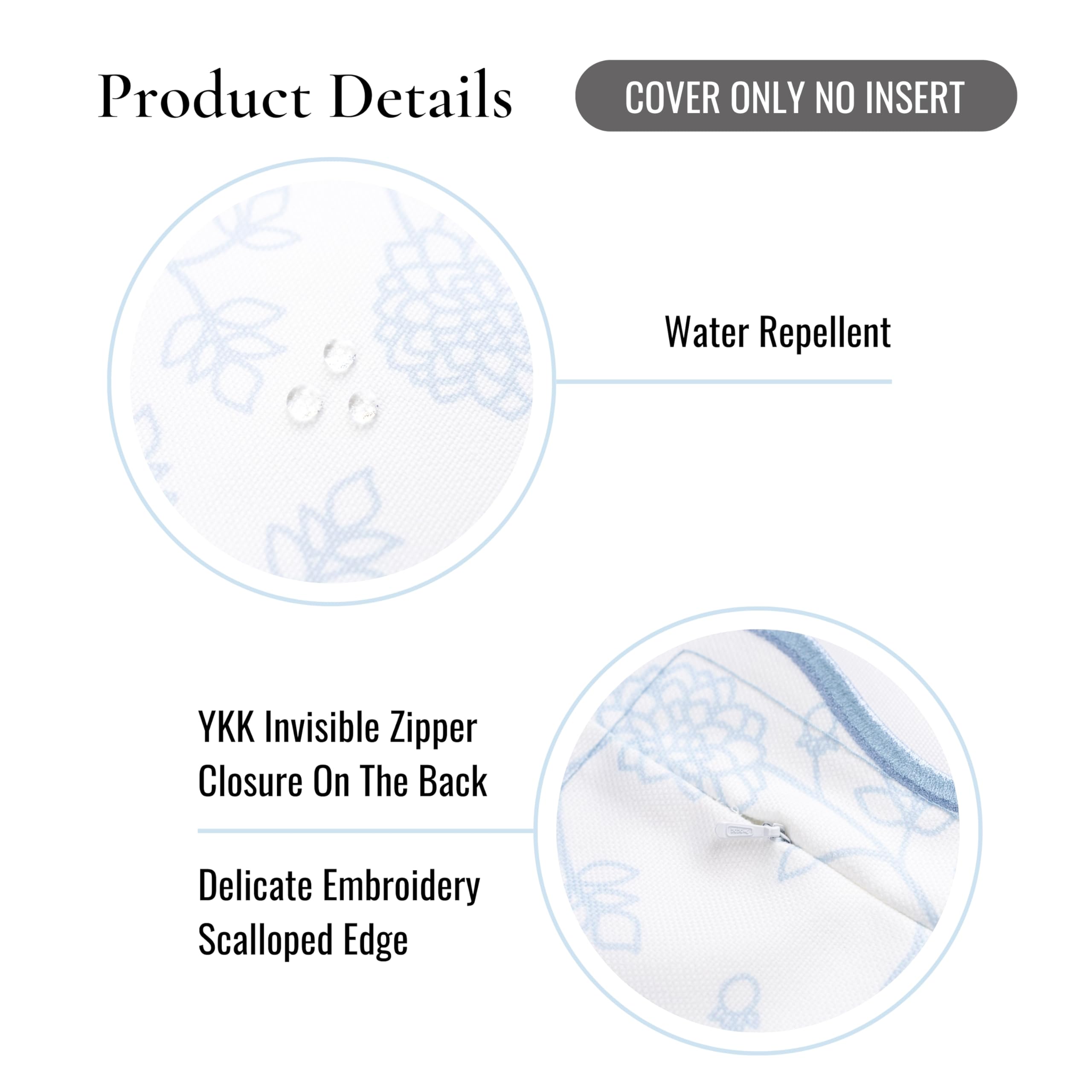 Hofdeco Premium pillow on patio furniture showing water-repellent outdoor benefit