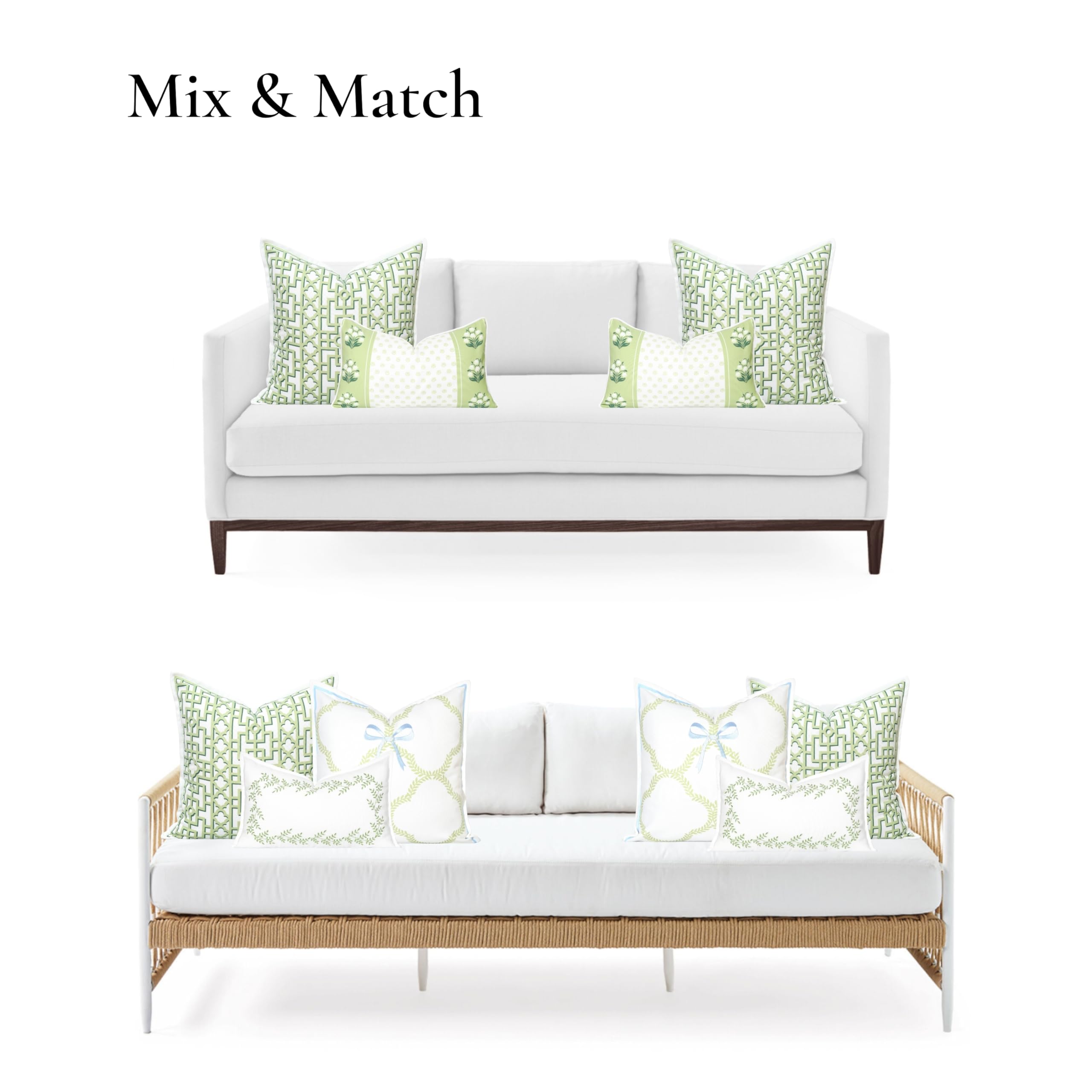Hofdeco Premium styled on a living room sofa benefit: elevates indoor seating with Hampton coastal charm