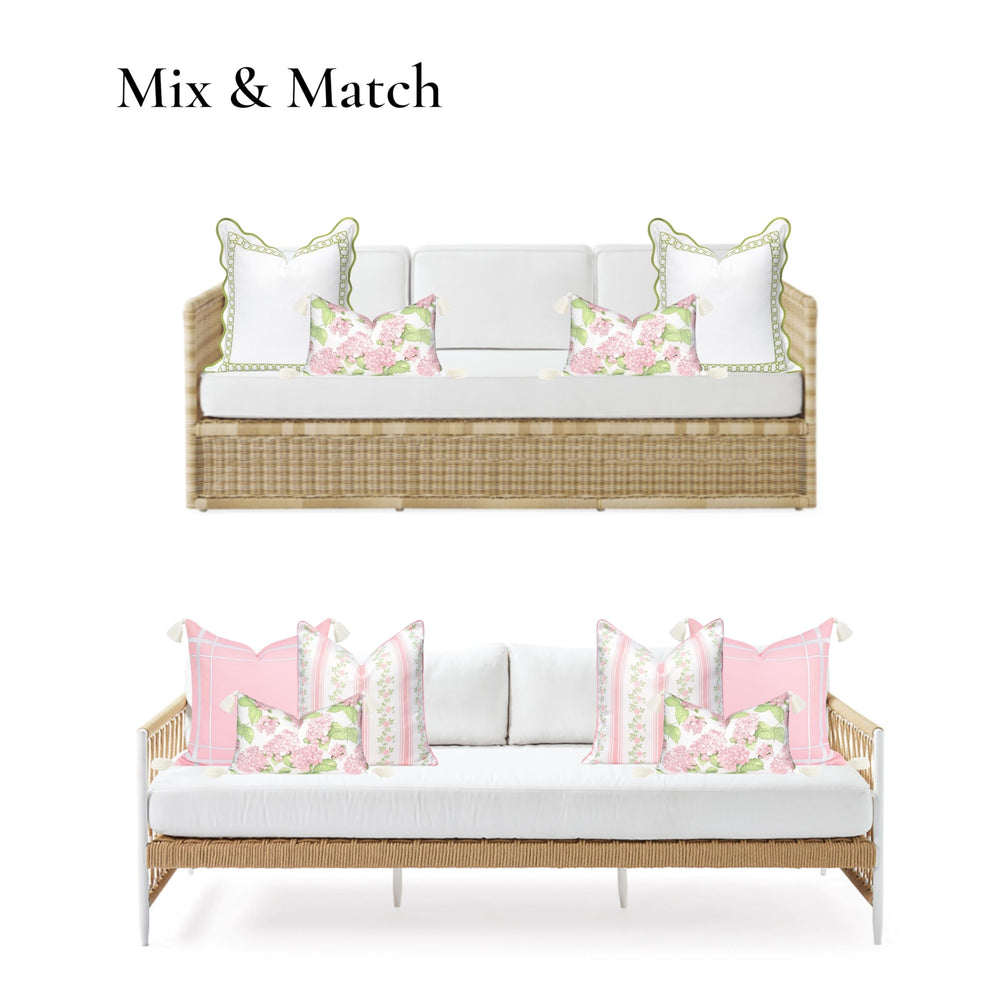 Hofdeco Premium styled on couch demonstrating coastal accent for living room refresh
