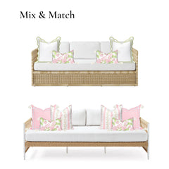 Hofdeco Premium styled on couch demonstrating coastal accent for living room refresh