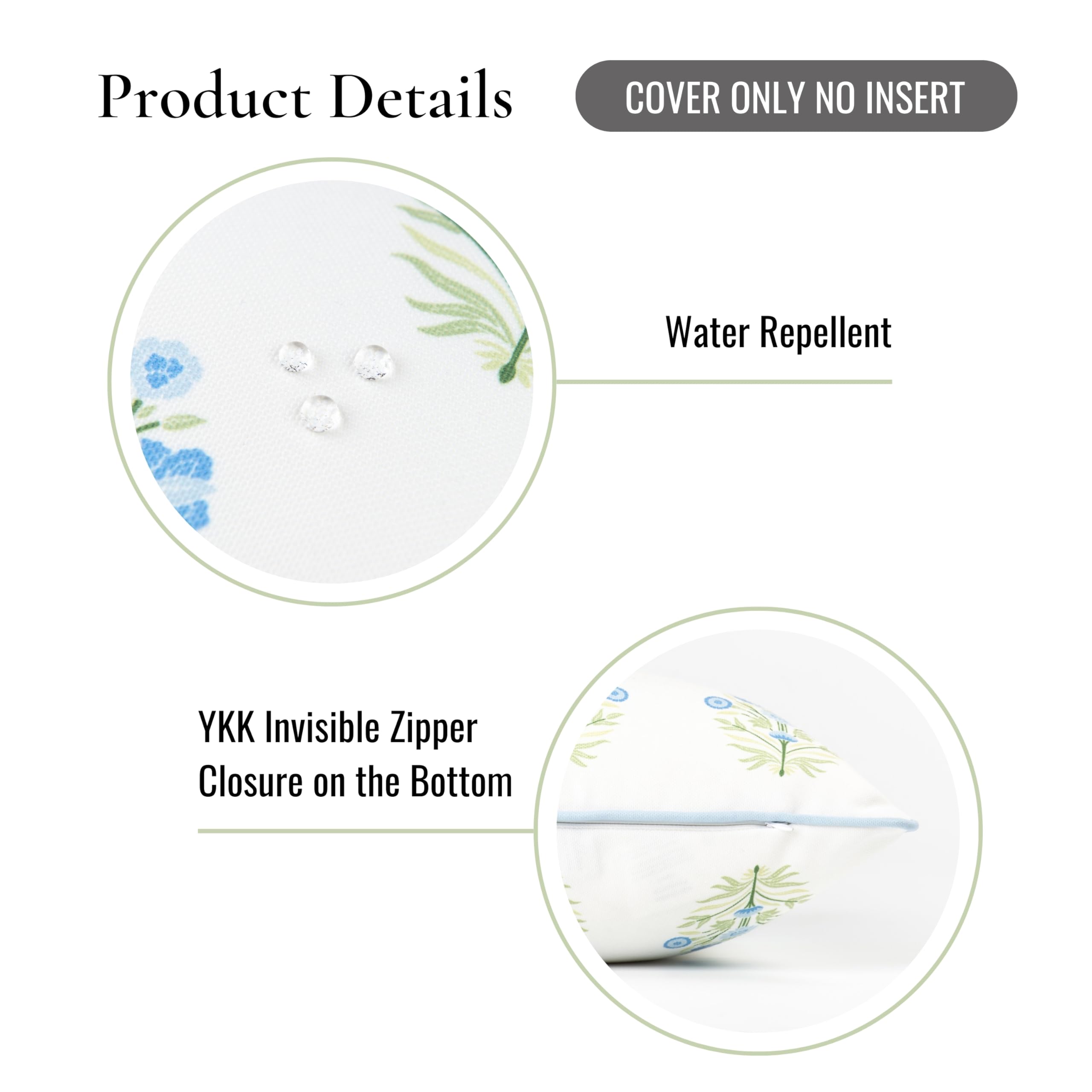 Hofdeco Premium comparison with 20x20 insert, illustrates recommended full, plump fit