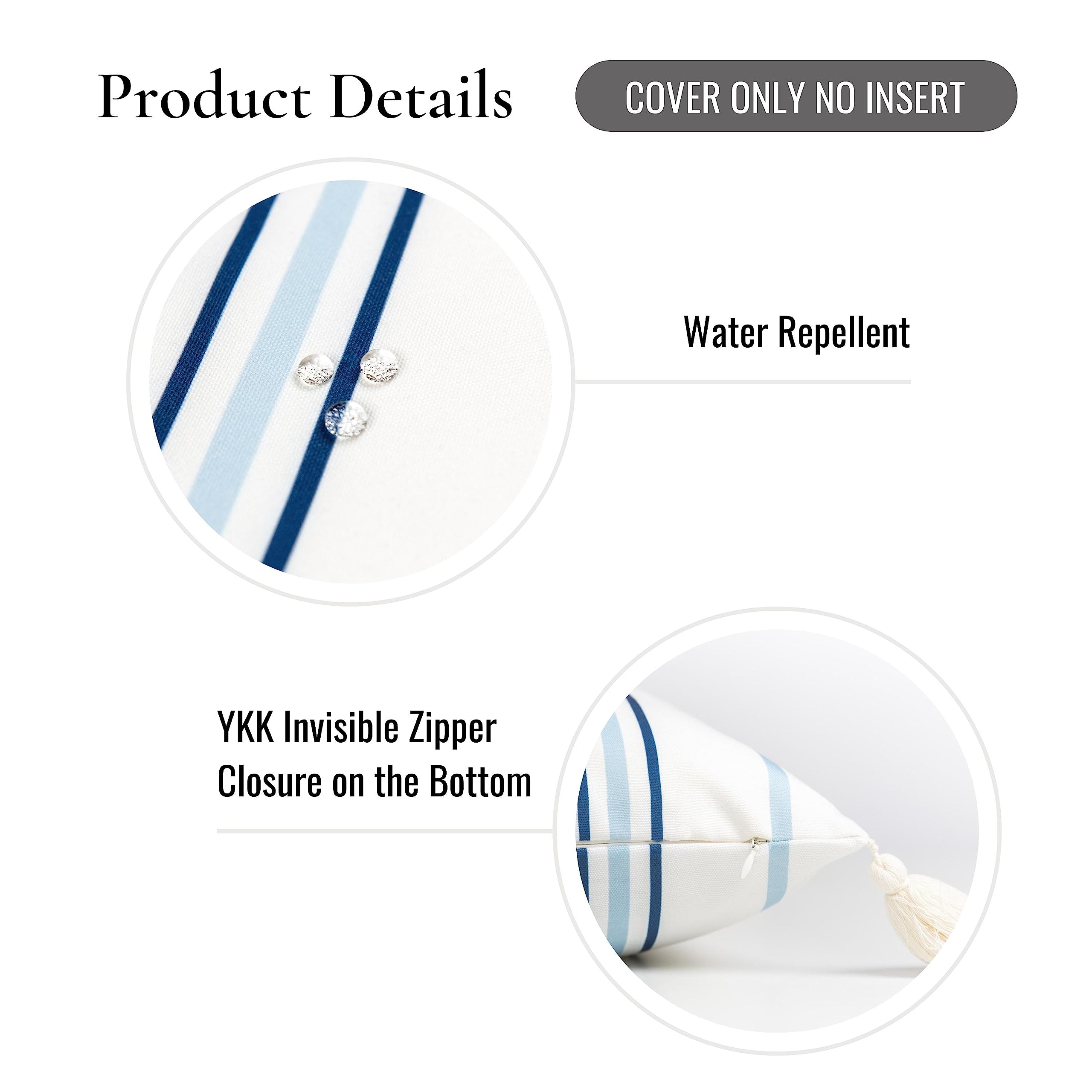 Hofdeco Premium next to a ruler showing 18x18 size, clarifies fit for pillow inserts