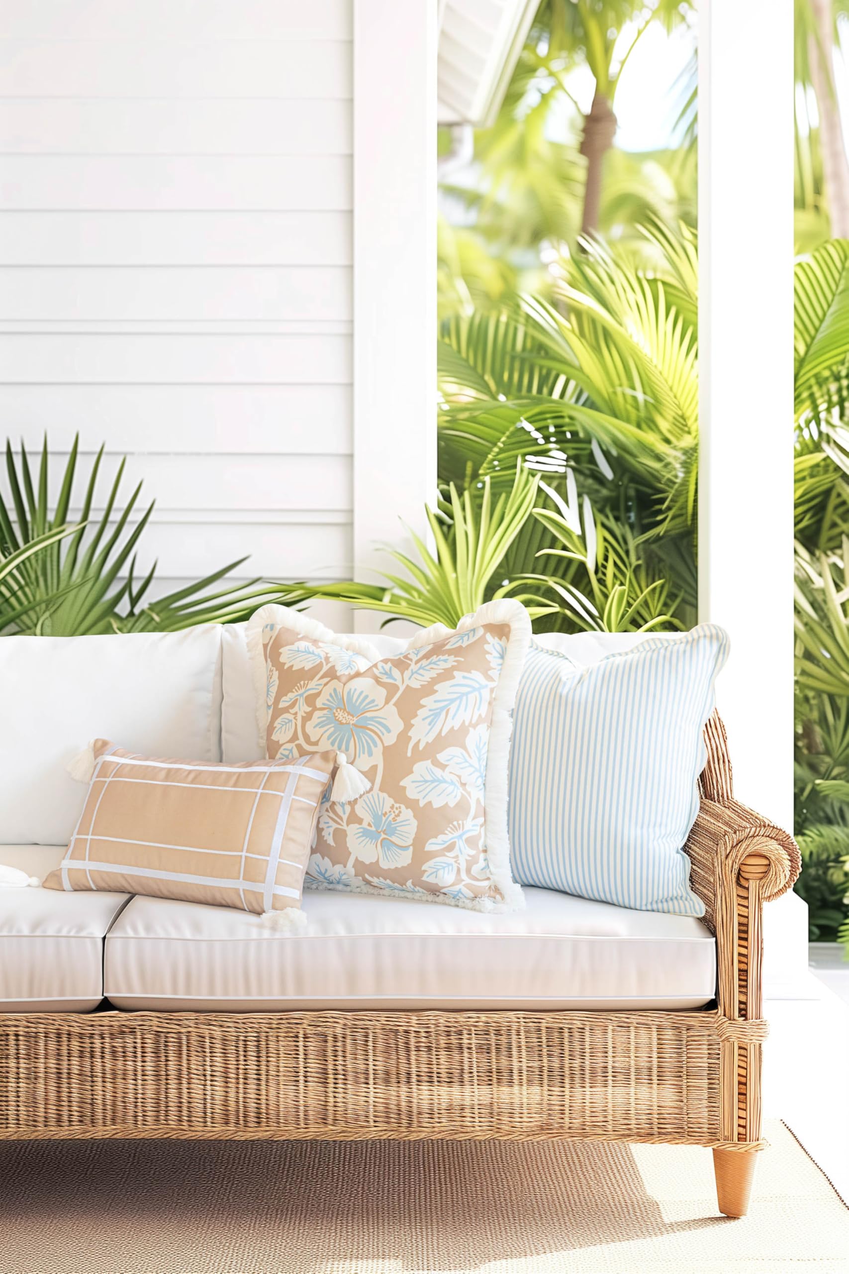 Hofdeco Premium scalloped edge detail showing neat trim for a tailored coastal look