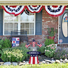 hogardeck detail of stars and rockets showing playful patriotic accents