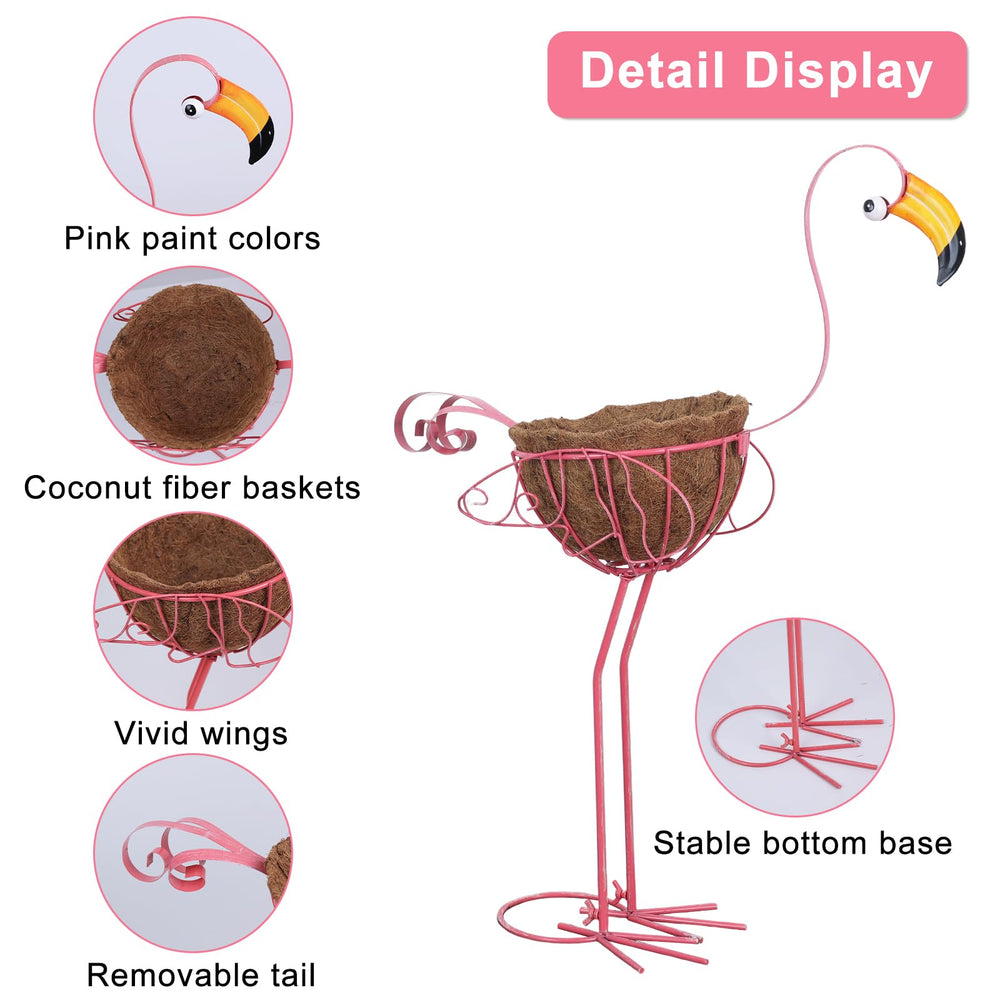 hogardeck flamingo coconut fiber basket close-up promoting healthy root airflow