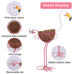 hogardeck flamingo coconut fiber basket close-up promoting healthy root airflow