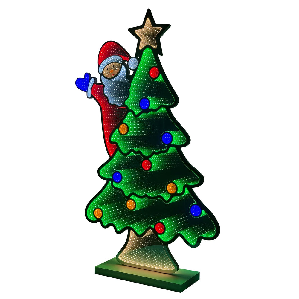 hogardeck front view 4ft infinity tree showing festive glow and focal impact