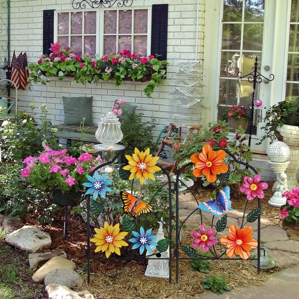 hogardeck pair lining a garden pathway creating welcoming seasonal accents