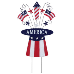 hogardeck front view of 31-inch patriotic hat showing bold colors and curb appeal