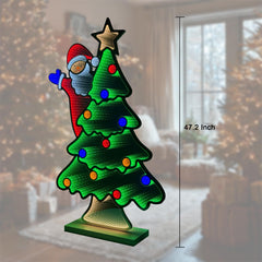 hogardeck tree and star topper detail emphasizing bright ornaments and star