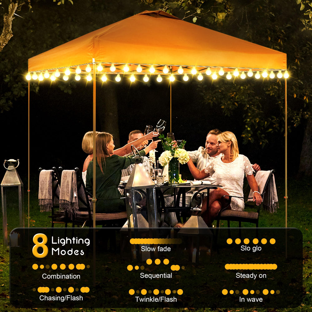 Hohean canopy lights in use at tailgate party creating inviting atmosphere for guests