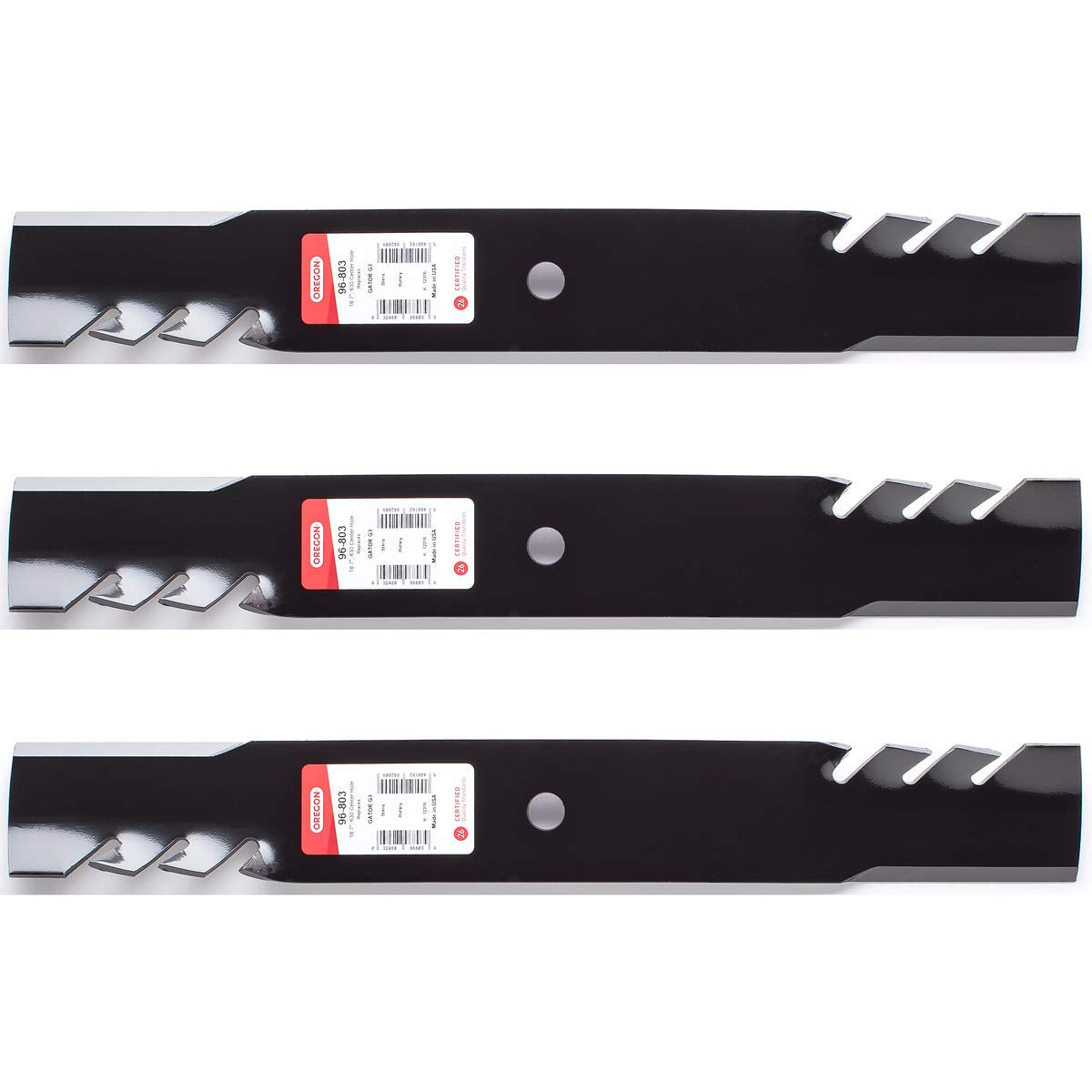 Hoiyen Oregon G3 Gator Blades front view showing three blades for clean mulching