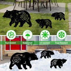 Hokfirm single bear stake placed in a flower pot enhancing container display