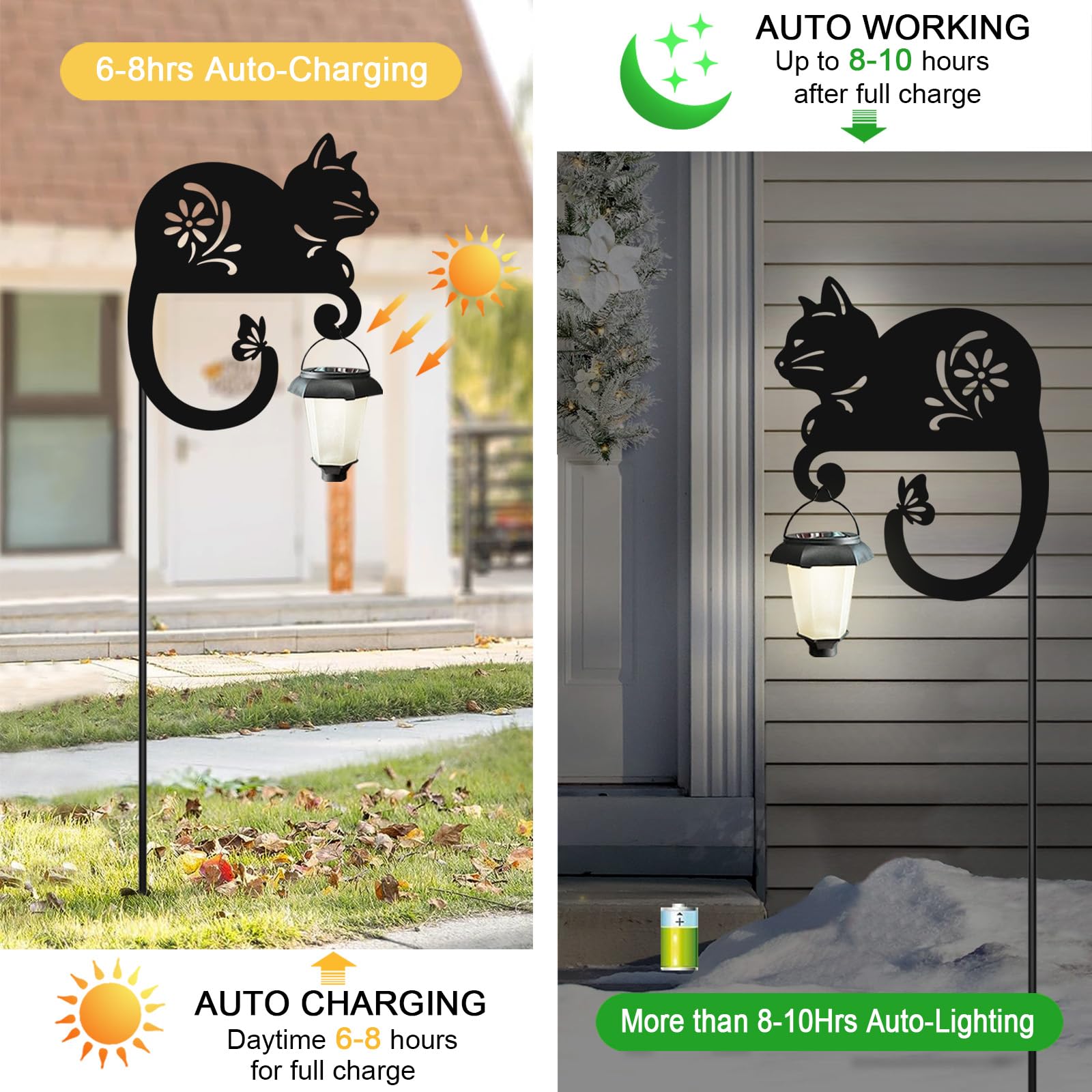 Hokfirm cat metal silhouette detail showing durable weather-resistant finish