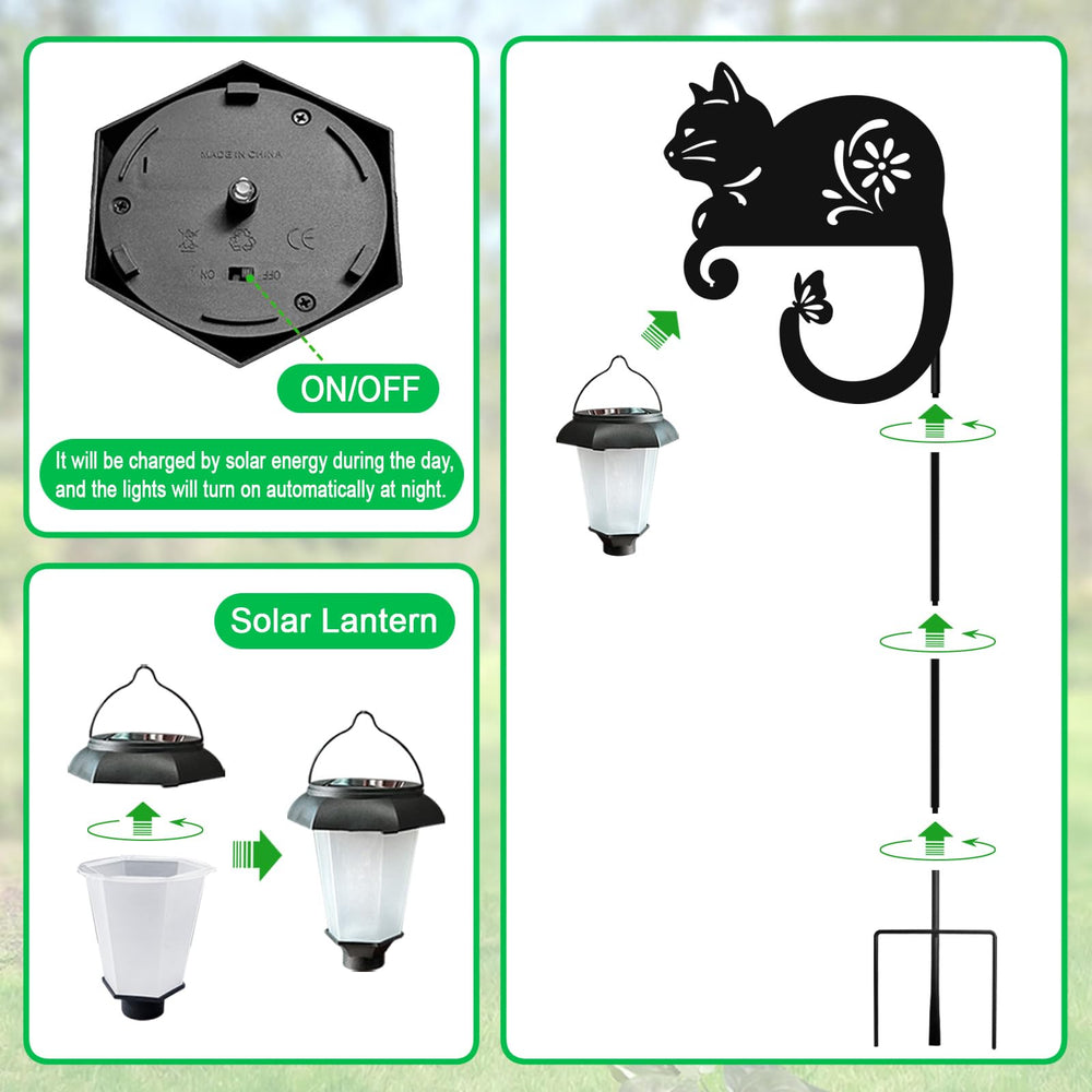 Hokfirm cat multiple stakes in garden creating cohesive landscape lighting