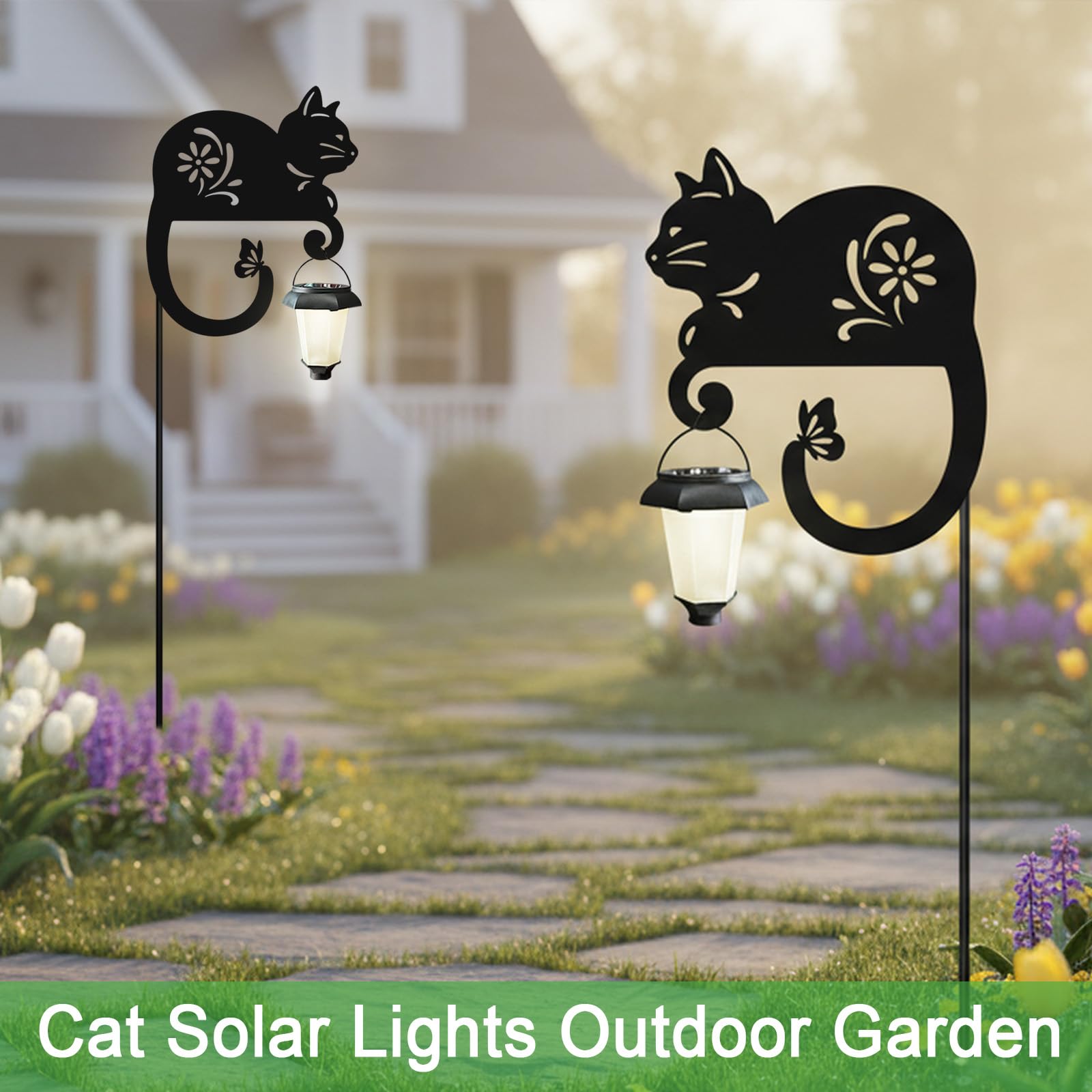 Hokfirm cat stake installed in pathway guiding guests with light