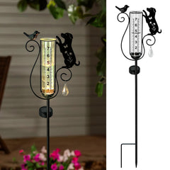 hokfirm front stake showing decorative dog and bird, adds garden charm