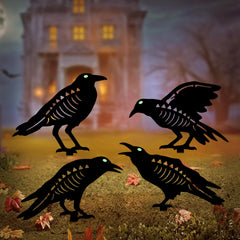 Hokfirm front view of four crow stakes showing silhouette and stake for easy setup