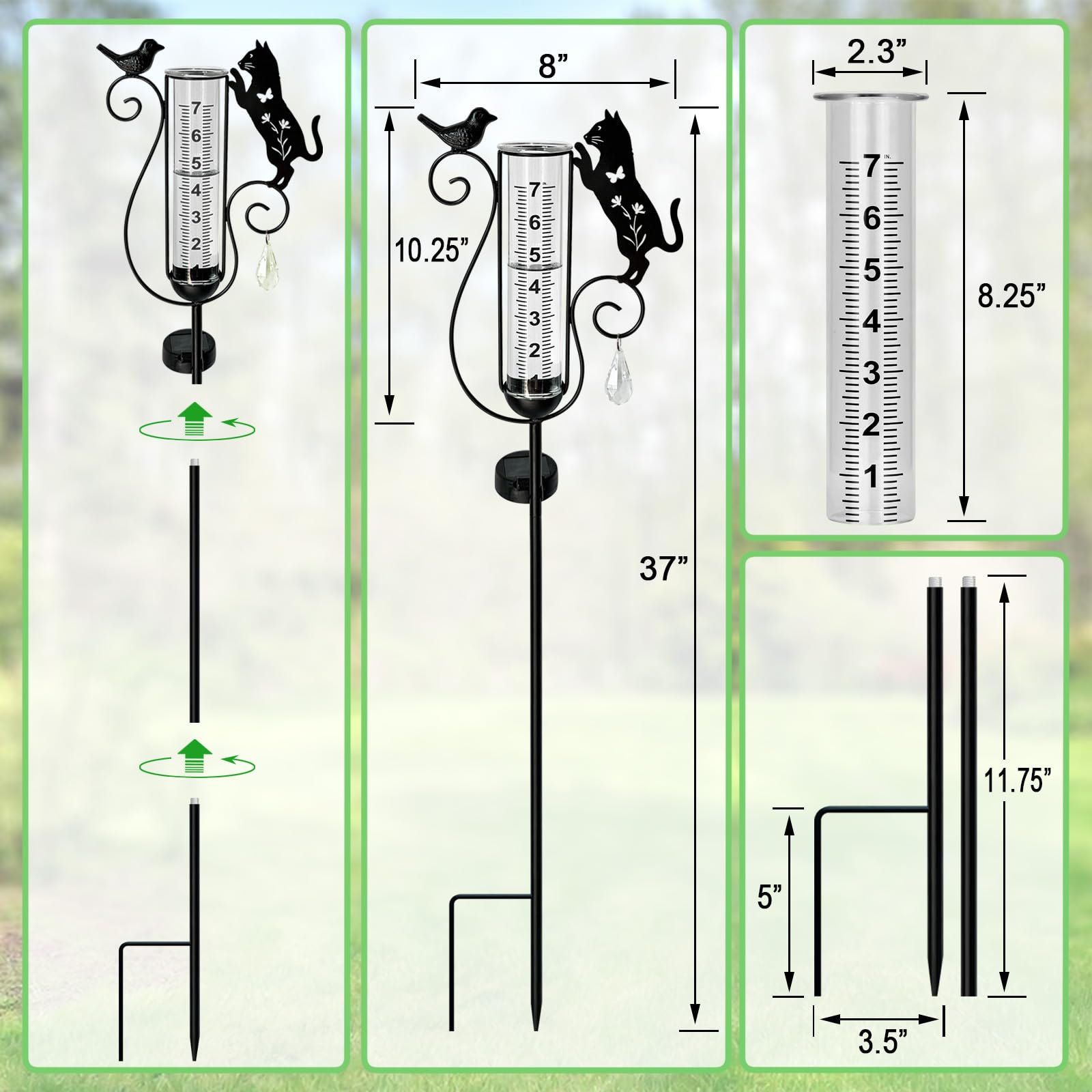 Hokfirm nighttime illuminated stake glowing to accent pathways and beds