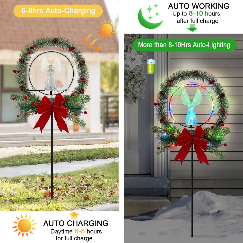 Hokfirm stake placed in mixed perennial bed providing weatherproof decorative lighting benefit