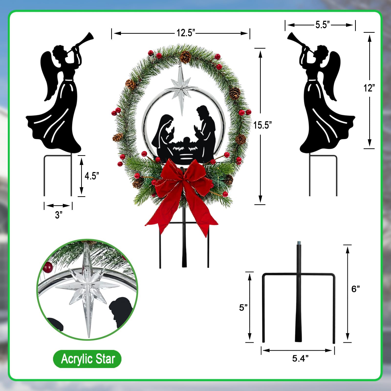 hokfirm three pack arranged on lawn creating balanced festive yard scene