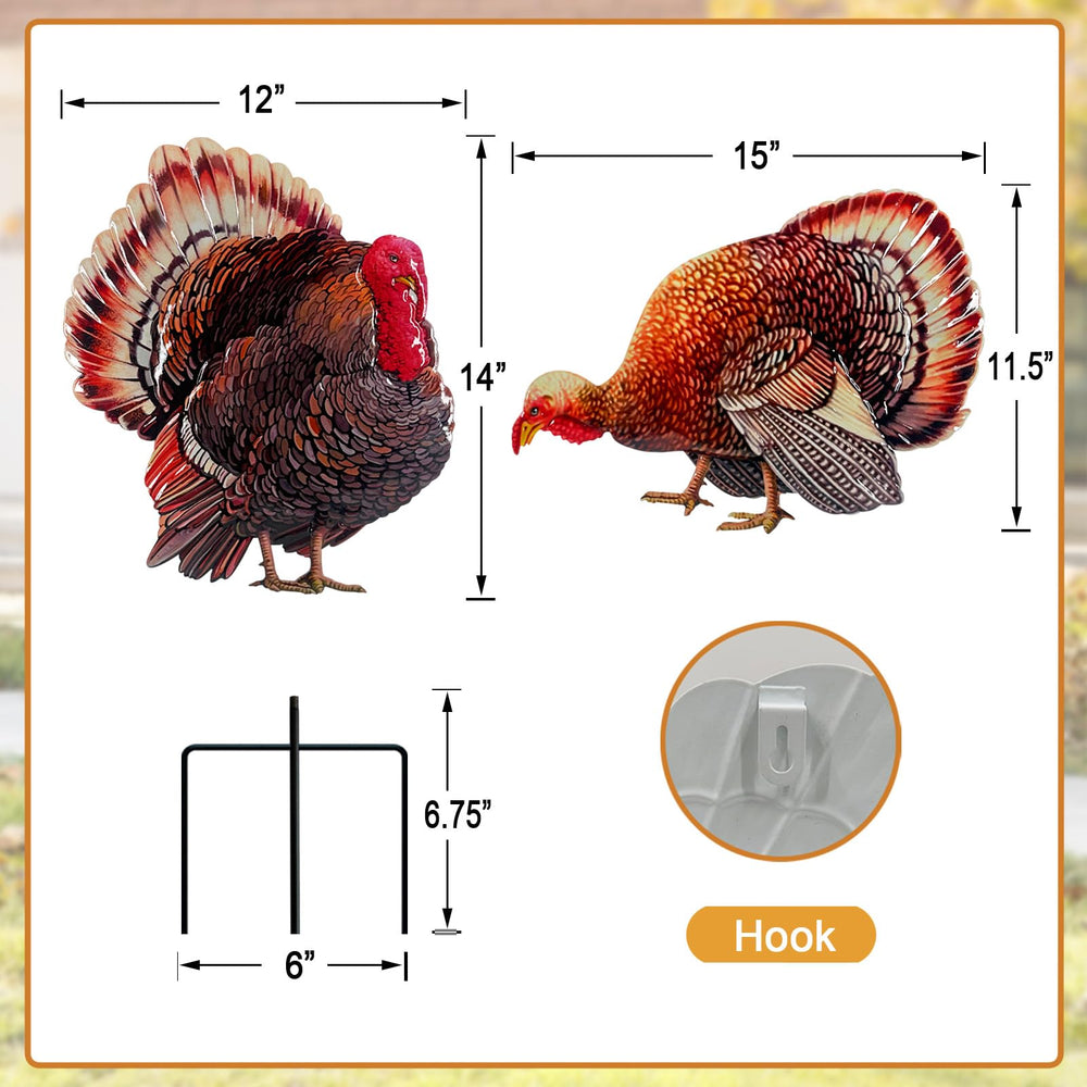 Hokfirm turkey pair on porch with mums showing instant Thanksgiving styling benefit