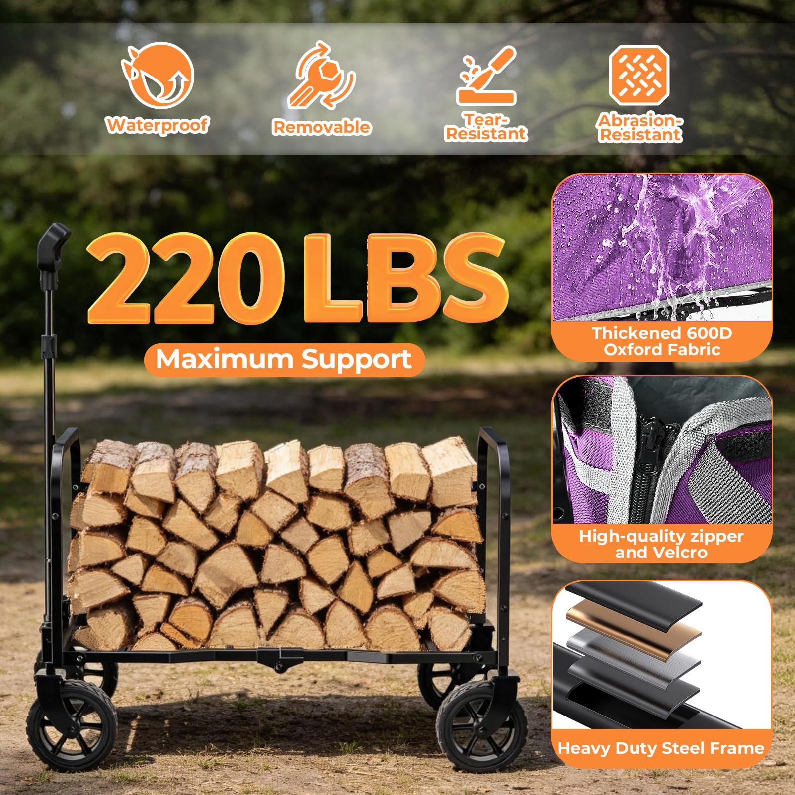 Holacamking zippered fabric bag removed for easy cleaning benefit