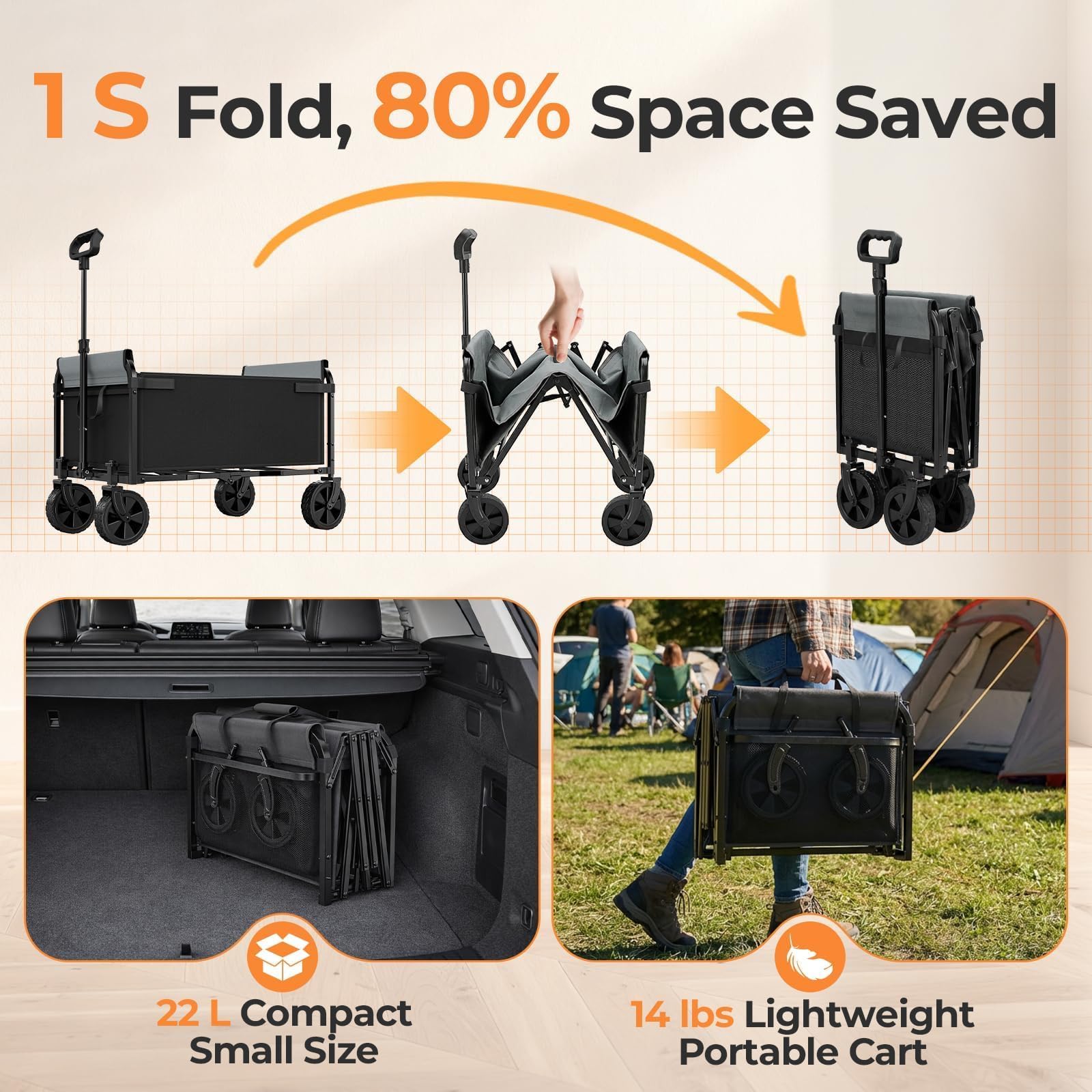 Holacamking adjustable handle showing no-ground-rebound convenience