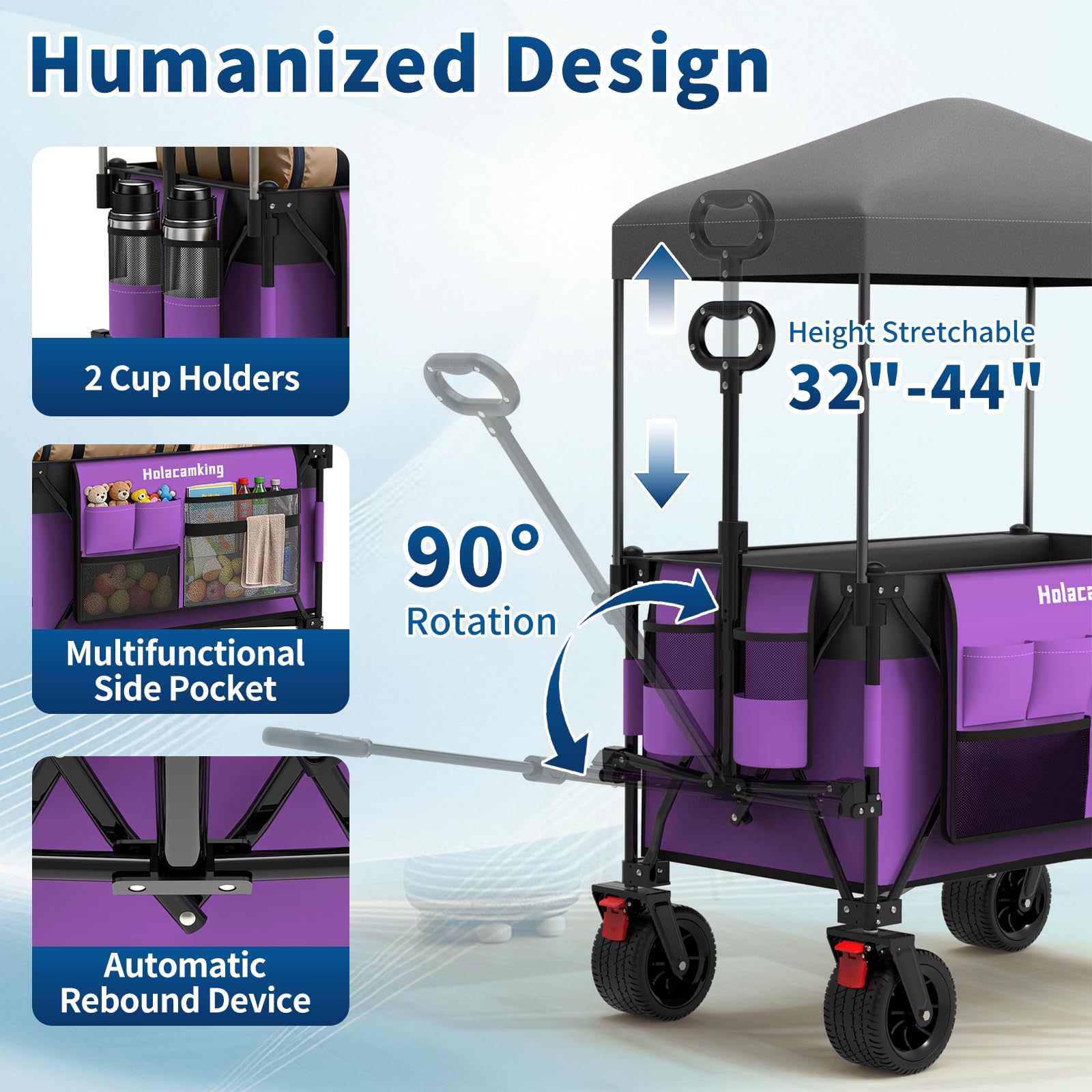 Holacamking filled with groceries, displays generous capacity and organized hauling