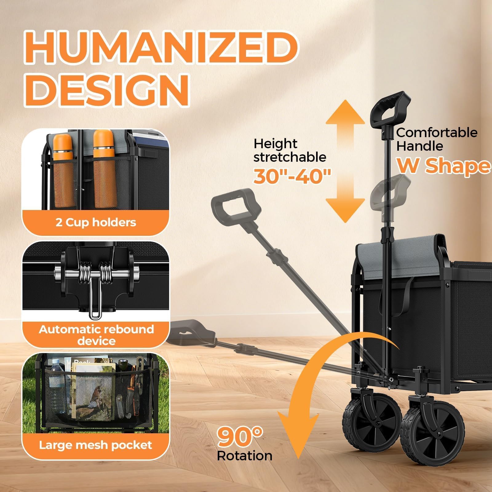 Holacamking wheel detail highlighting 360° swivel mobility