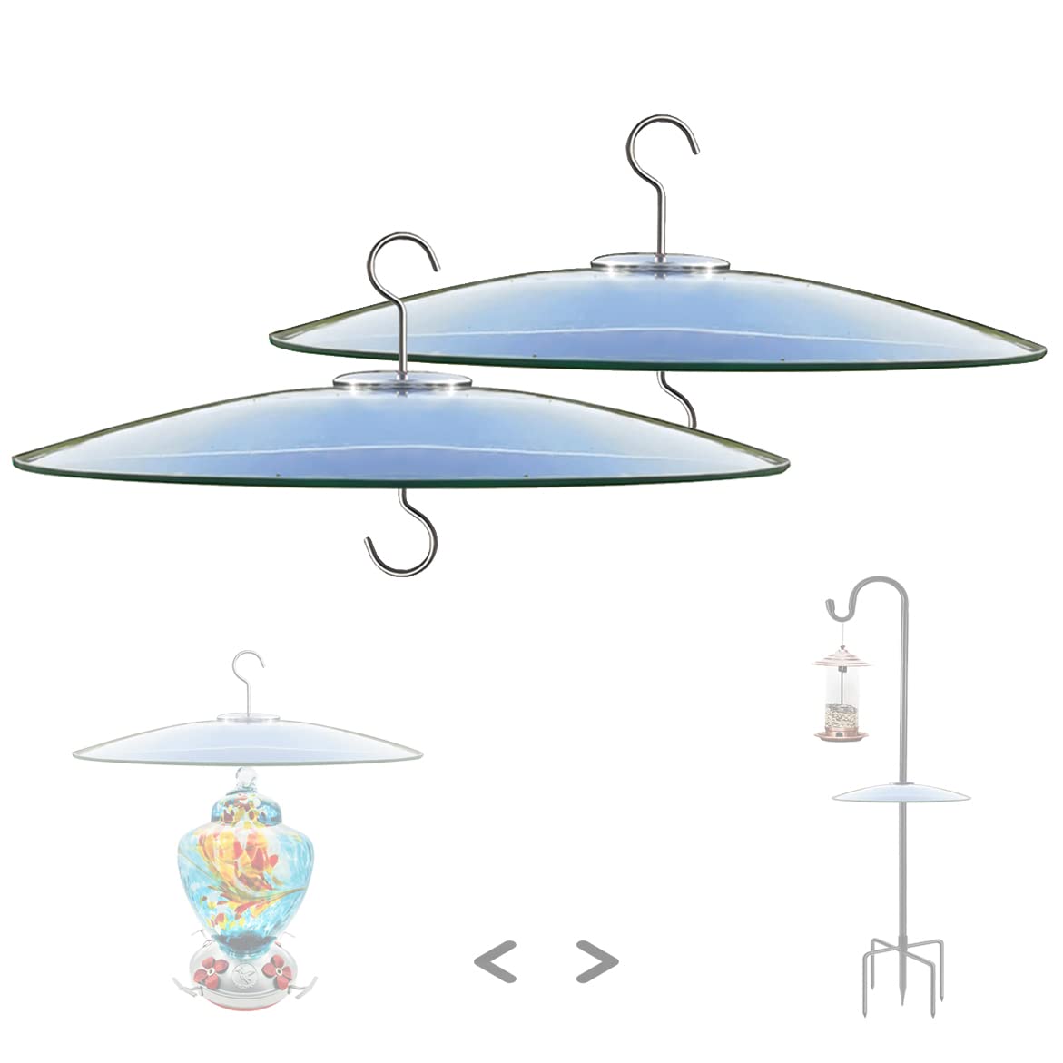 HOLAHOMA front view clear glass dome showing full feeder protection and visibility