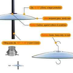 HOLAHOMA dome mounted on shepherd pole demonstrating stable pole installation