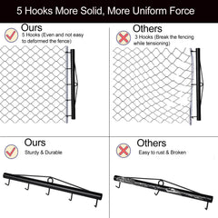 HoLarXuQ tool in use stretching chain-link fabric to produce straight fence panels