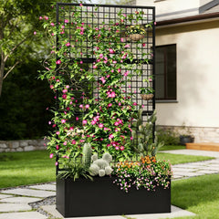 HOLCEPZN front view of planter showing sleek privacy screen and planting area benefit