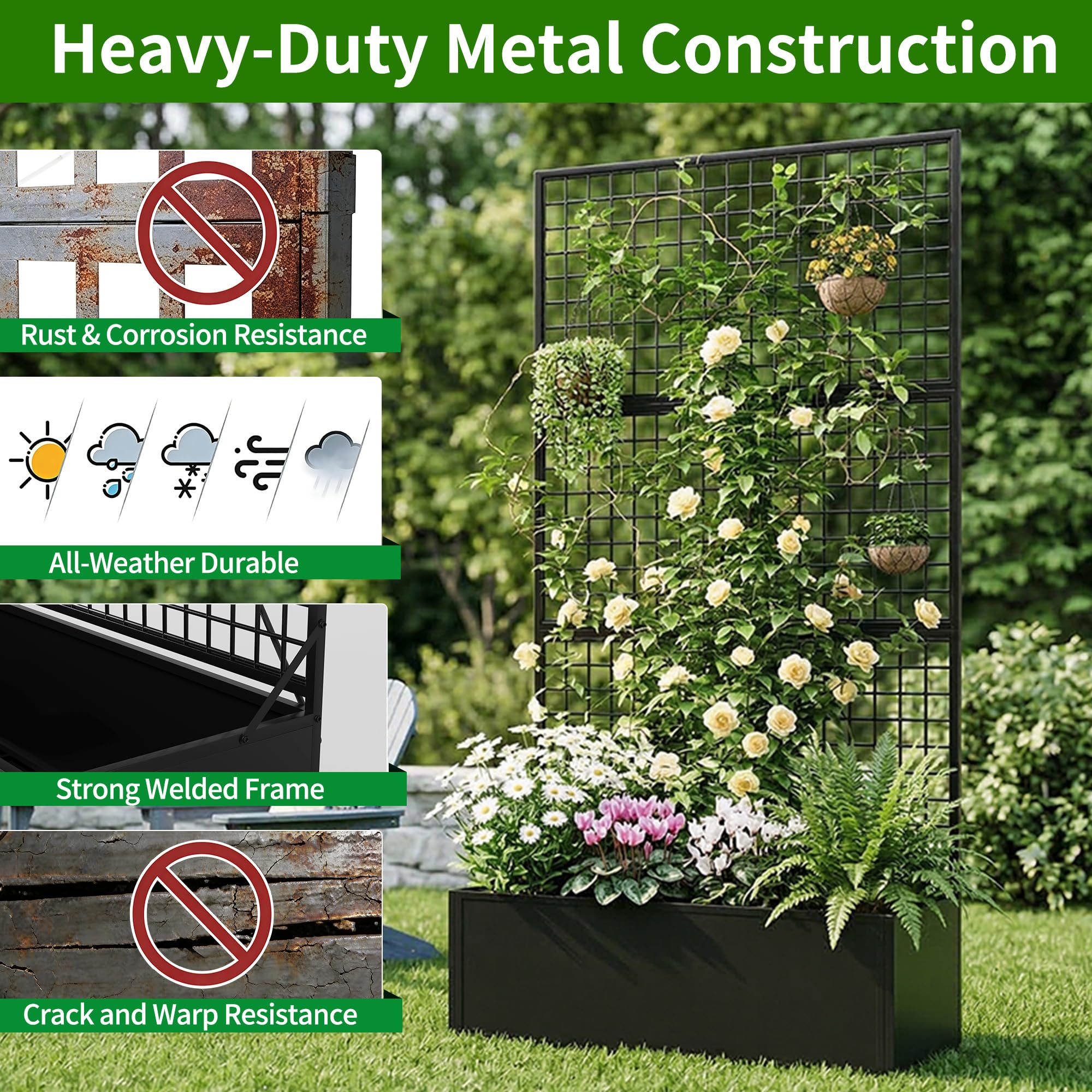HOLCEPZN side profile showing planter size and scale for balcony spaces benefit
