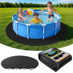 HOLDCOVER front view of 10 ft round pad showing protective design benefit
