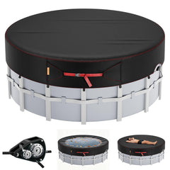 HOLDCOVER front view of 15 ft solar pool cover showing full fit and protection