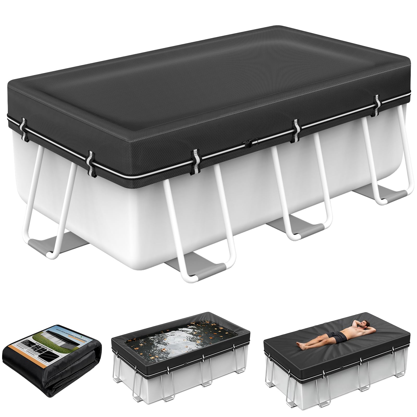 HOLDCOVER front packaging showing fitted 8x14ft cover and benefits