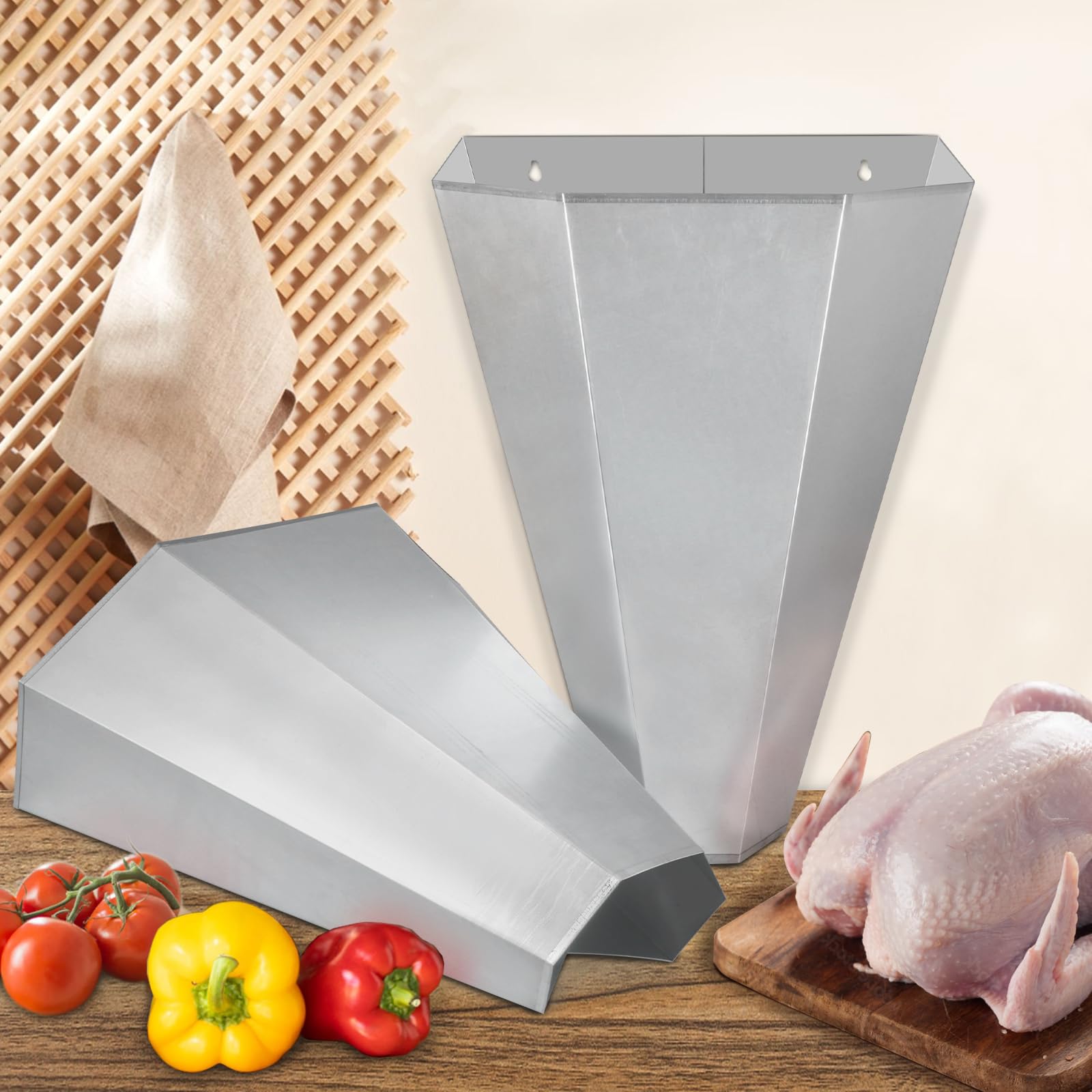 Holdly cone in use during poultry processing demonstrating easy cleaning