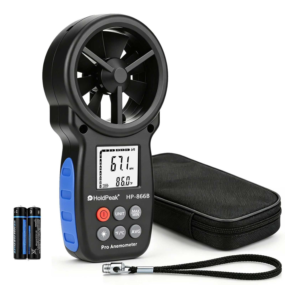 H HOLDPEAK front panel showing clear digital readout and controls, for easy readings