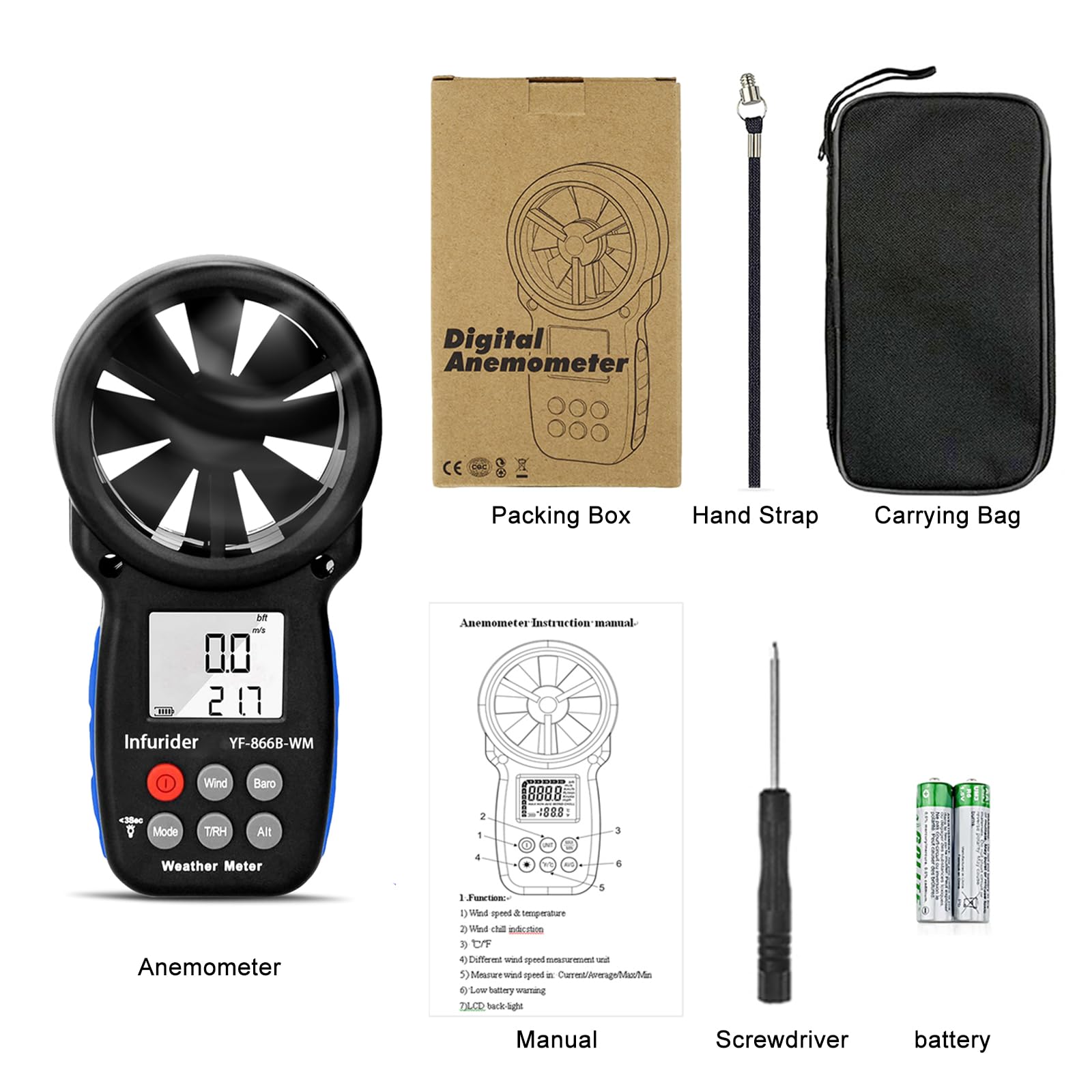 H HOLDPEAK open battery compartment showing easy battery replacement