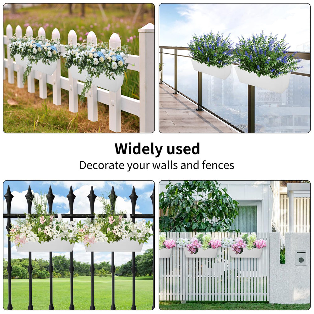 Holensun display of five planters along a balcony railing for space-saving gardening