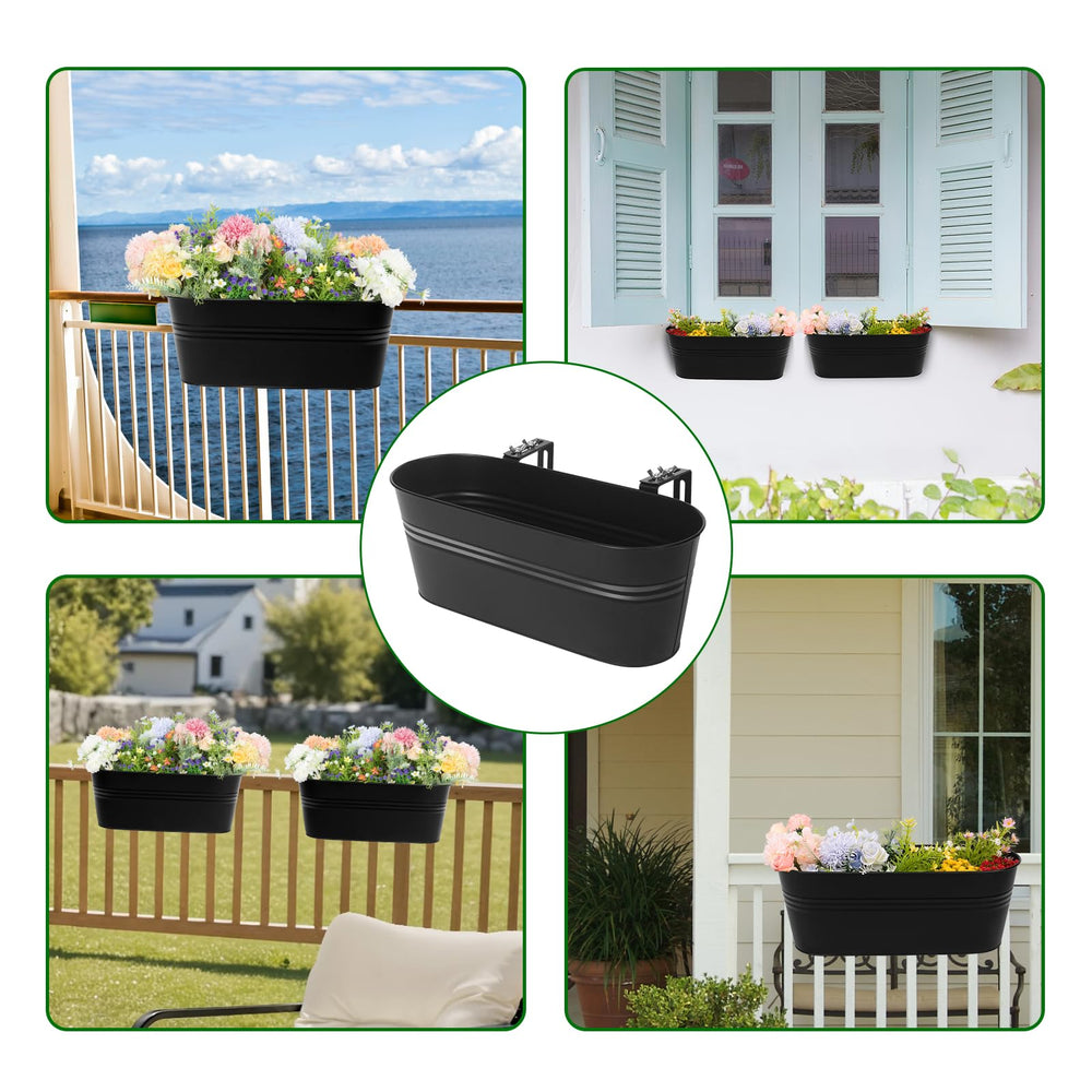 Holensun four-planter set staged to show coordinated balcony styling