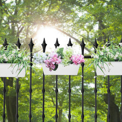 Holensun planter in use with petunias creating color and easy access for care