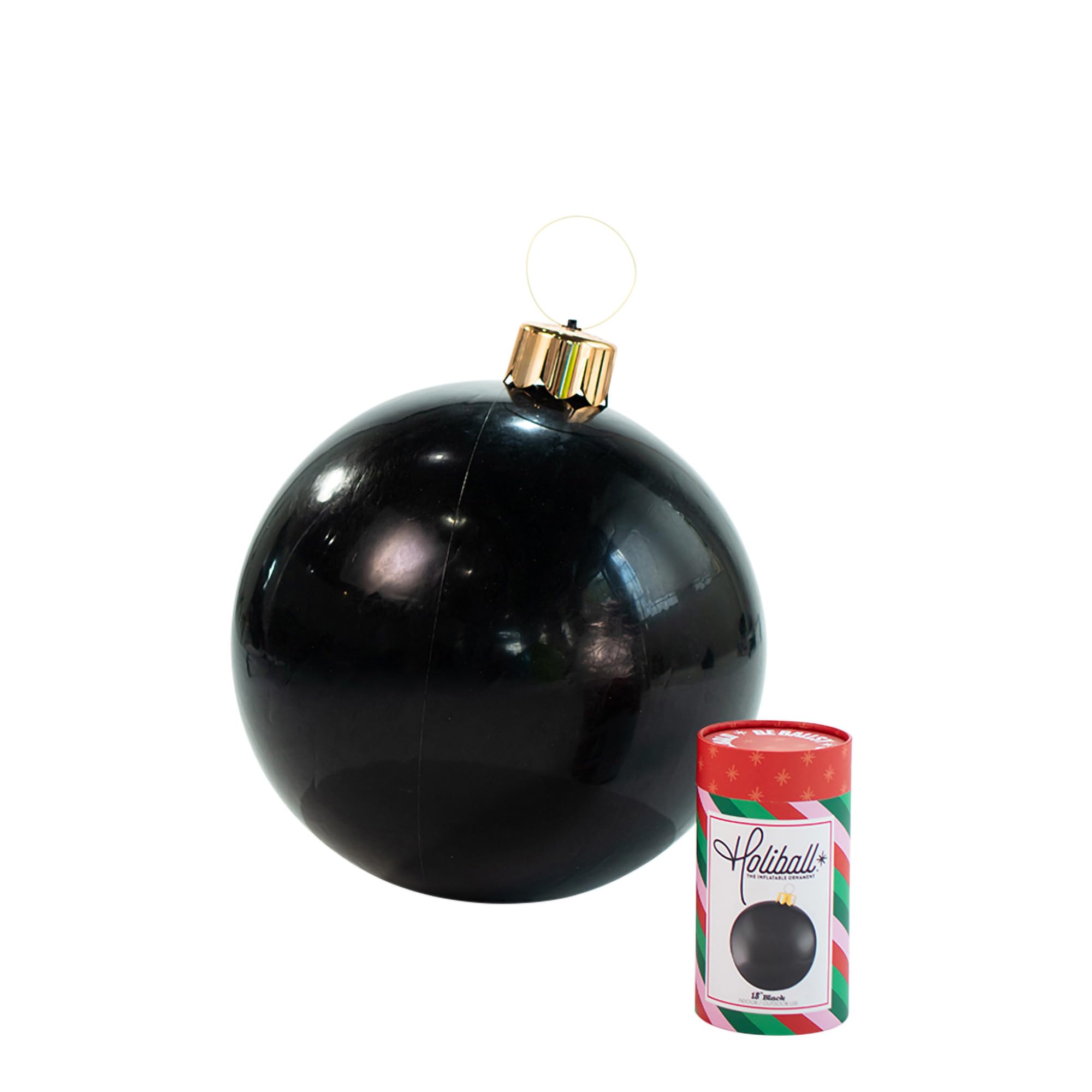 Holiball front view black showing bold decoration and easy setup