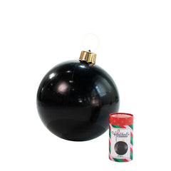 Holiball front view black showing bold decoration and easy setup