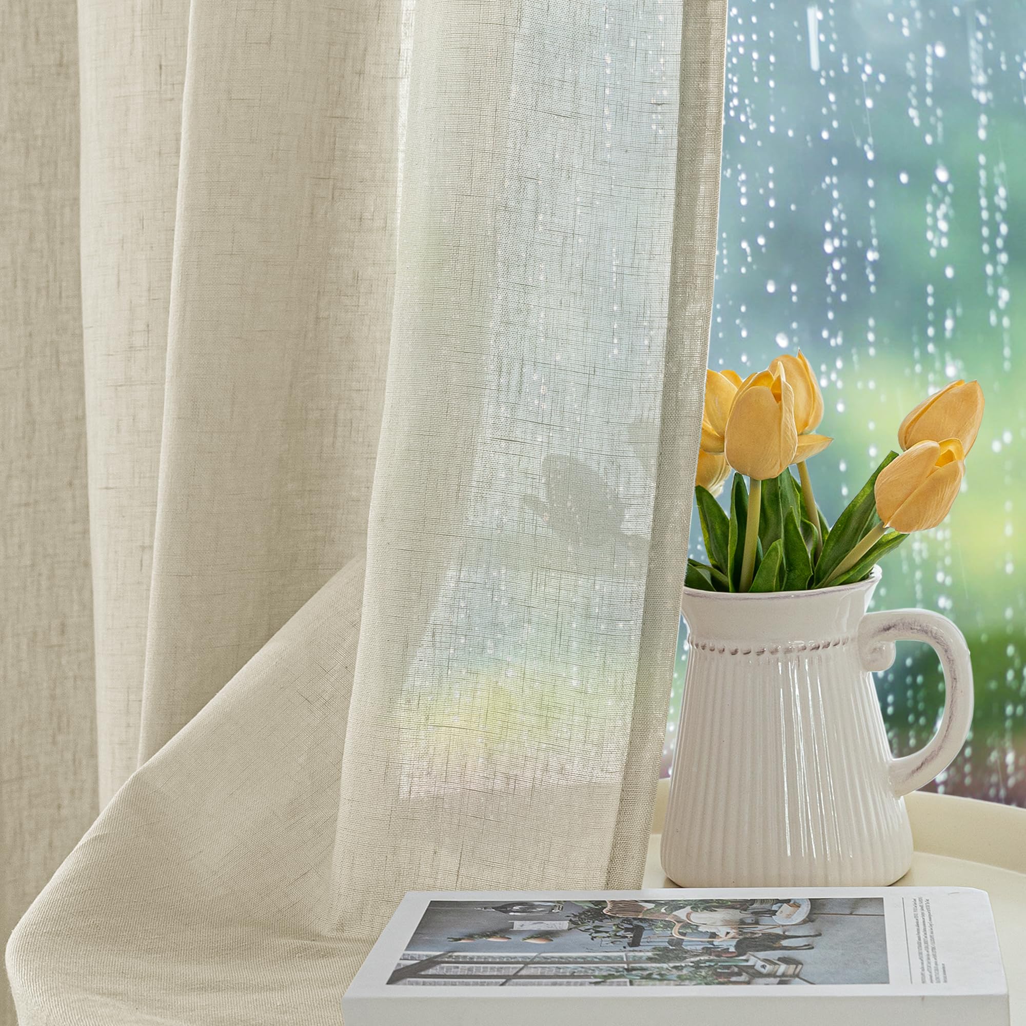 HolidayIdeas close-up of linen-blend texture showing durable weave and visual warmth